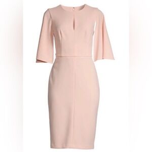 Calvin Klein Soft Pink Midi Dress with Cape Sleeves